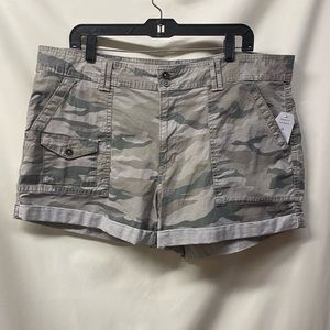 Time & Tru Camouflage Cami Shorts- olive green, grey, brown NWT cargo